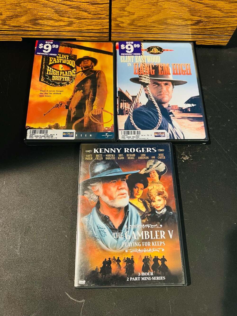 Vtg Western DVD Lot Clint Eastwood High Plains Drifter Hang Em High Kenny Rogers